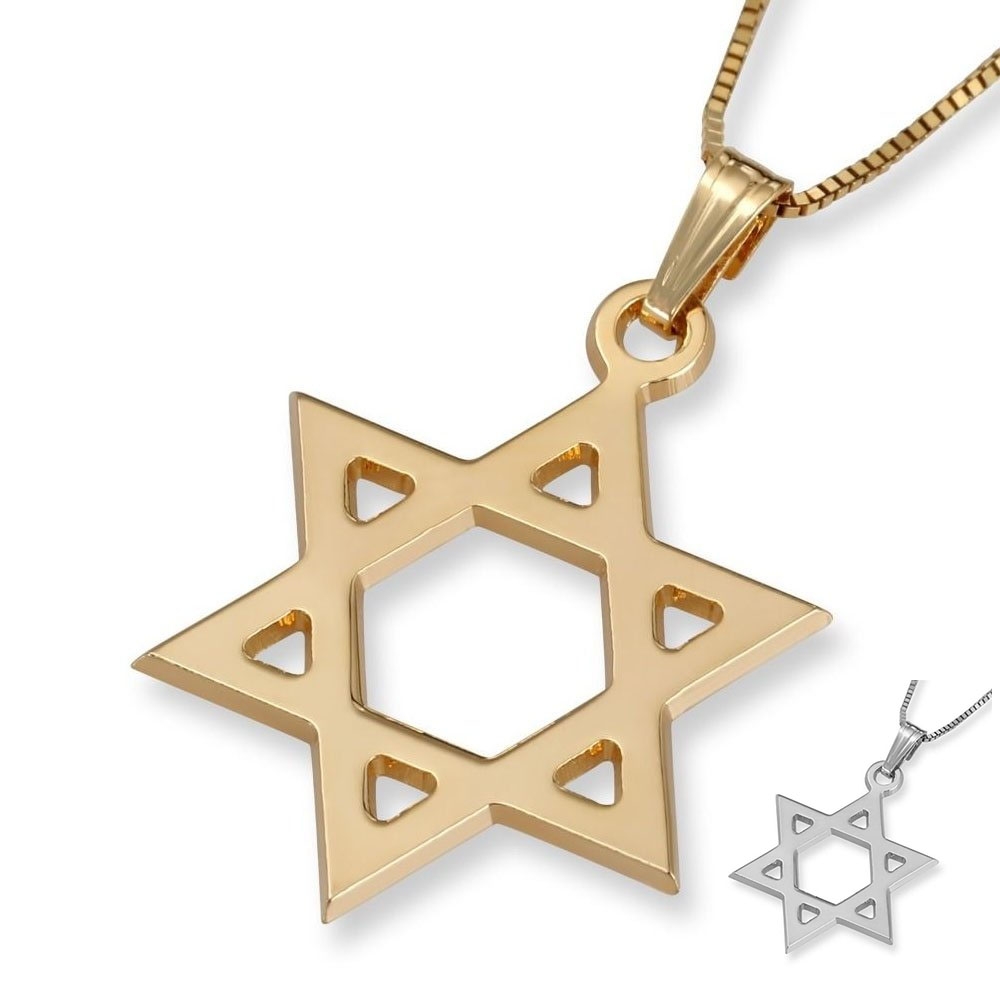 14K Gold Classic Star of David Pendant Necklace (Choice of Color), Jewish  Jewelry | Judaica Web Store