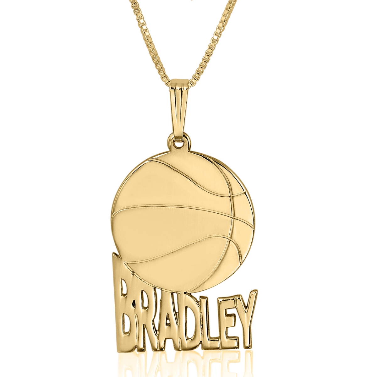 Basketball Name Necklace, Classic, 24k Gold Plated