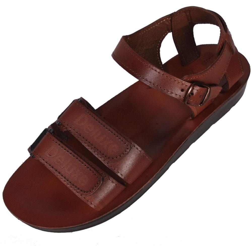 Noah Handmade Leather Men's Sandals (Brown), Clothing | Judaica Web Store