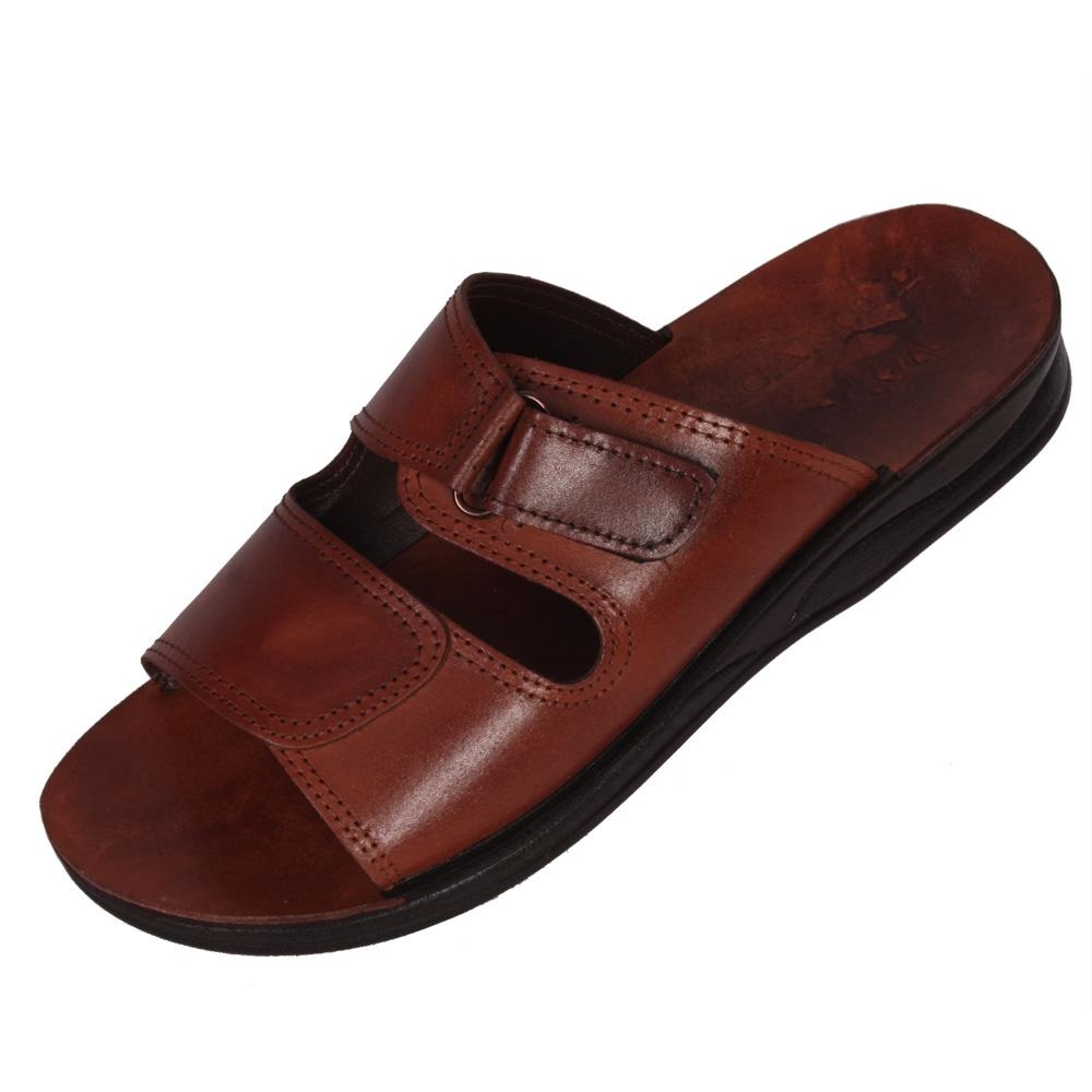 Shilo Handmade Leather Men's Sandals (Brown), Clothing | Judaica Web Store