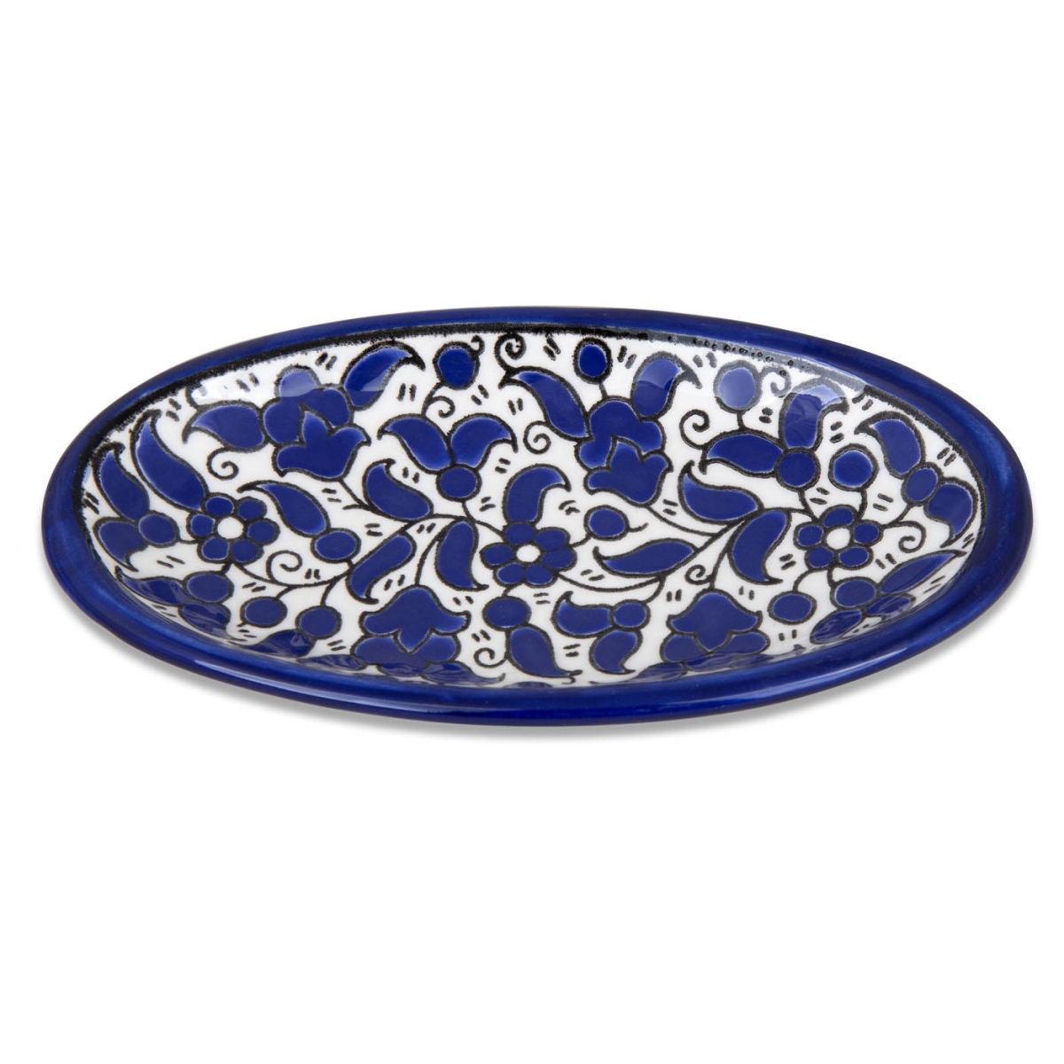 Armenian Ceramics Serving Tray - Blue Flowers, Tableware | Judaica WebStore