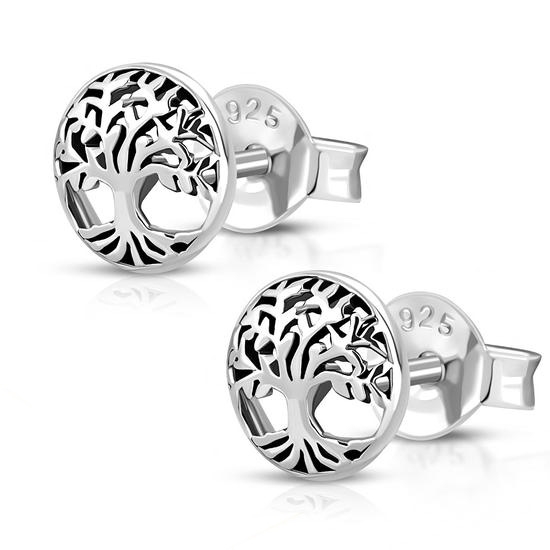 Tree of Life Sterling Silver Stud Earrings | Judaica Webstore