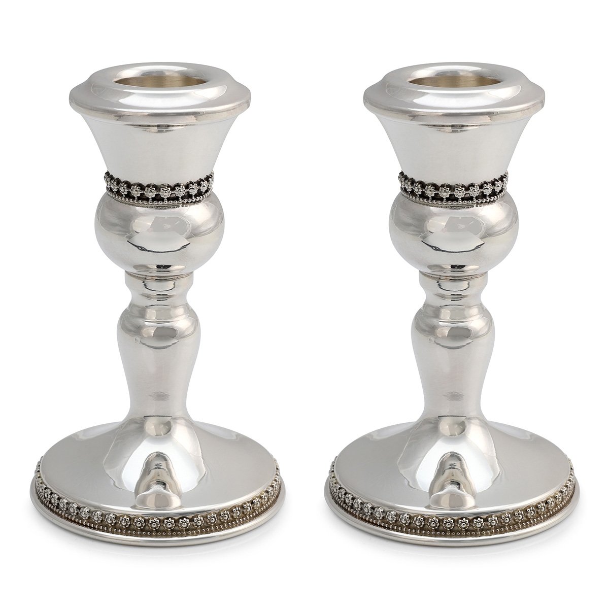 Handcrafted Sterling Silver Shabbat Candlesticks With Floral Filigree  Design By Traditional Yemenite Art, Judaica | Judaica Webstore