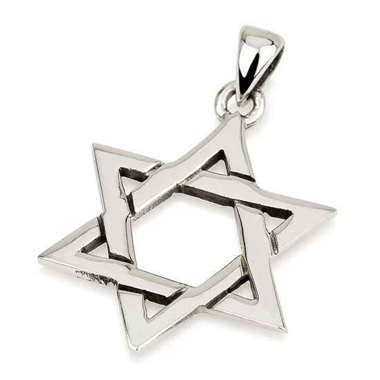 Large 925 Sterling Silver and Rhodium-Plated Star of David Pendant  Necklace, Jewelry | Judaica Web Store