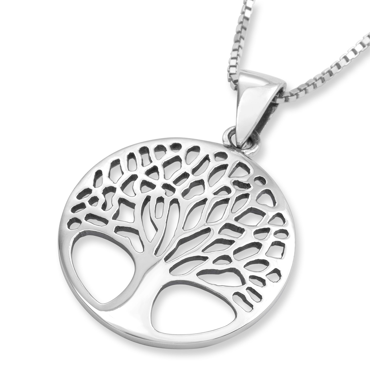 Large Sterling Silver Circular Pendant Necklace With Tree of Life Design,  Jewelry | Judaica Webstore