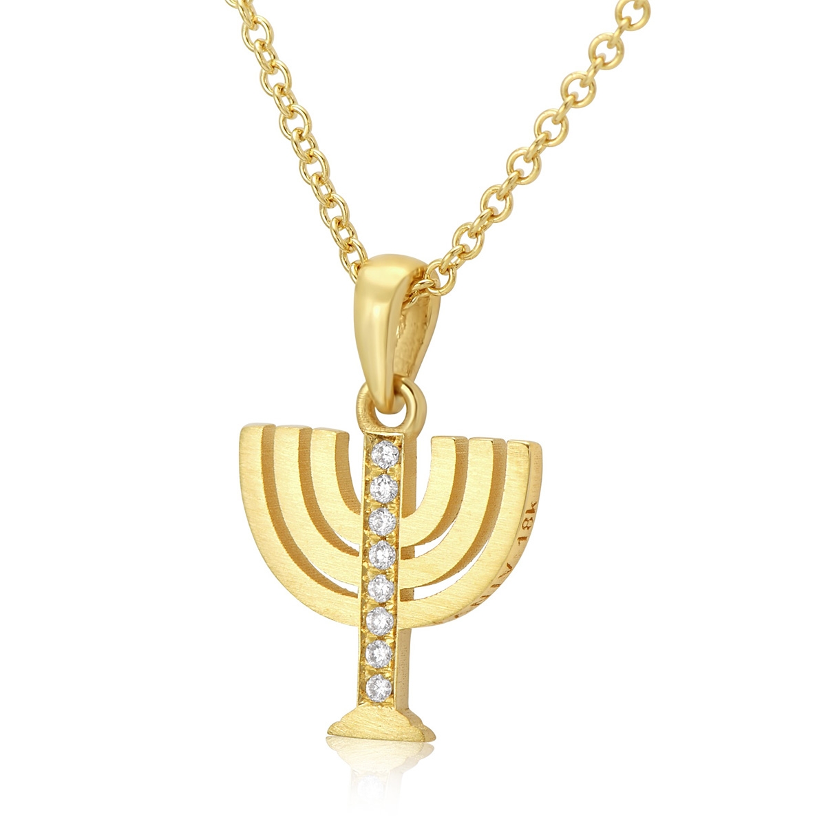 Diamond-Accented 18K Gold Menorah Pendant Necklace By Yaniv Fine Jewelry,  Jewelry | Judaica Webstore