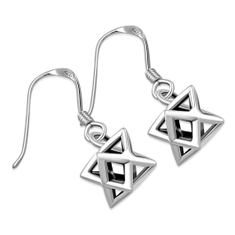 Silver Merkaba Star of David Kabbalah Earrings, Jewish & Israeli Jewelry |  Judaica Web Store