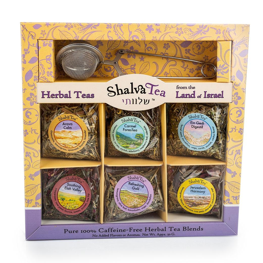 Shalva Tea Sampler Gift Box – 6 Individual Herbal Teas from the Land of  Israel, Kosher Food | Judaica WebStore